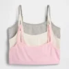 Soutien-gorge en coton biologique pointelle pour enfant (lot de 3)