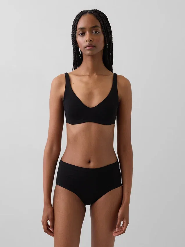 Soutien-gorge non doublé en coton bio extensible