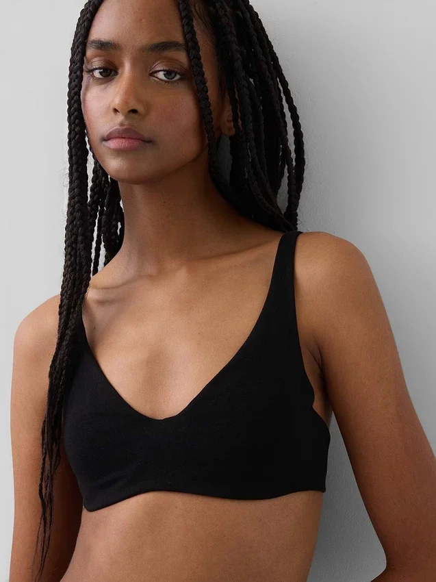 Soutien-gorge non doublé en coton bio extensible