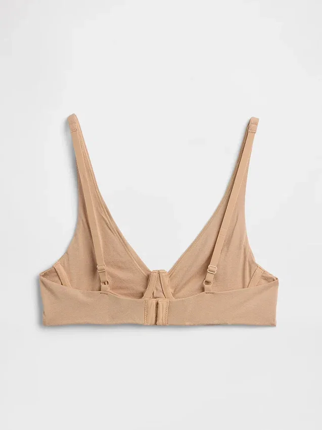 Soutien-gorge non doublé en coton bio extensible