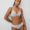 Soutien-gorge triangle en coton stretch bio avec bordure en dentelle