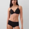 Soutien-gorge triangle en coton stretch bio avec bordure en dentelle