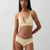 Soutien-gorge triangle en coton stretch bio avec bordure en dentelle