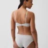 Soutien-gorge triangle en coton stretch bio avec bordure en dentelle