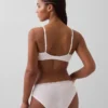 Soutien-gorge triangle en coton stretch bio avec bordure en dentelle
