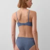 Soutien-gorge triangle en coton stretch bio avec bordure en dentelle