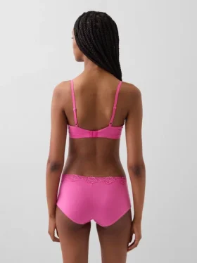Soutien-gorge triangle en coton stretch bio avec bordure en dentelle