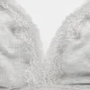 Soutien-gorge triangle en coton stretch bio avec bordure en dentelle
