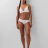 Soutien-gorge triangle en coton stretch bio avec bordure en dentelle