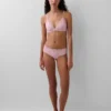 Soutien-gorge triangle en coton stretch bio avec bordure en dentelle