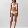 Soutien-gorge triangle en coton stretch bio avec bordure en dentelle