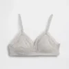 Soutien-gorge triangle en coton stretch bio avec bordure en dentelle