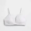 Soutien-gorge triangle en coton stretch bio avec bordure en dentelle