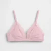 Soutien-gorge triangle en coton stretch bio avec bordure en dentelle