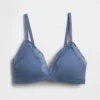 Soutien-gorge triangle en coton stretch bio avec bordure en dentelle