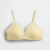 Soutien-gorge triangle en coton stretch bio avec bordure en dentelle