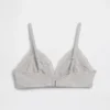 Soutien-gorge triangle en coton stretch bio avec bordure en dentelle