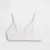 Soutien-gorge triangle en coton stretch bio avec bordure en dentelle