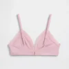 Soutien-gorge triangle en coton stretch bio avec bordure en dentelle