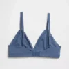 Soutien-gorge triangle en coton stretch bio avec bordure en dentelle