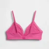 Soutien-gorge triangle en coton stretch bio avec bordure en dentelle