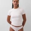 String en coton bio extensible avec bordure en dentelle