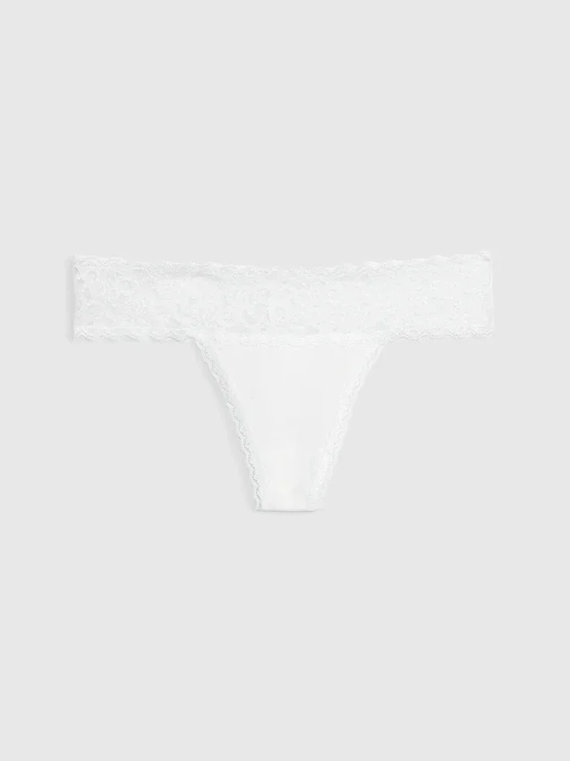 String en coton bio extensible avec bordure en dentelle