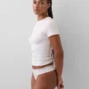 String en coton bio extensible avec bordure en dentelle