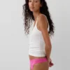 String en coton bio extensible avec bordure en dentelle