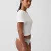 String en coton bio extensible avec bordure en dentelle
