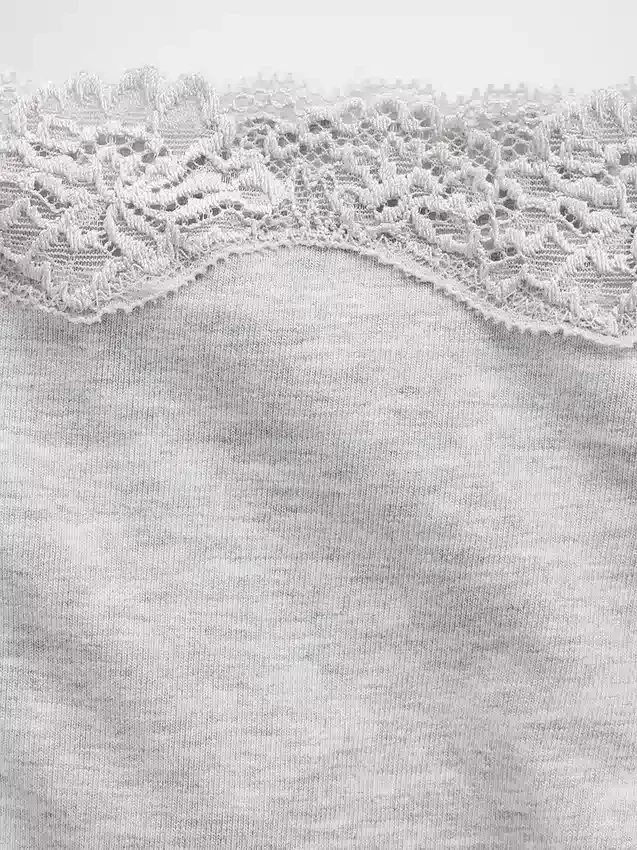 String en coton bio extensible avec bordure en dentelle