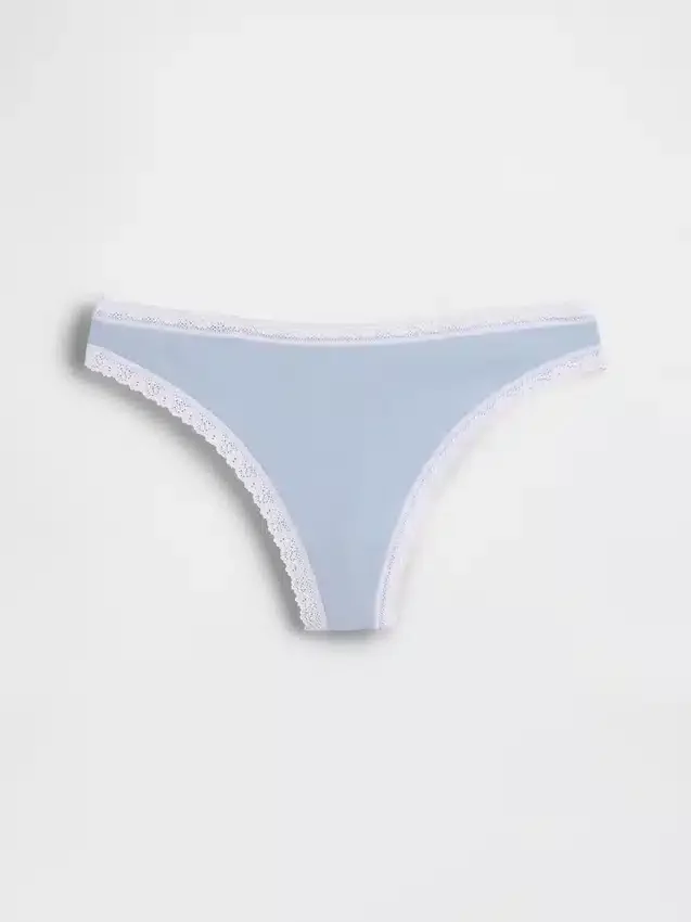 String en coton bio extensible avec bordure en dentelle