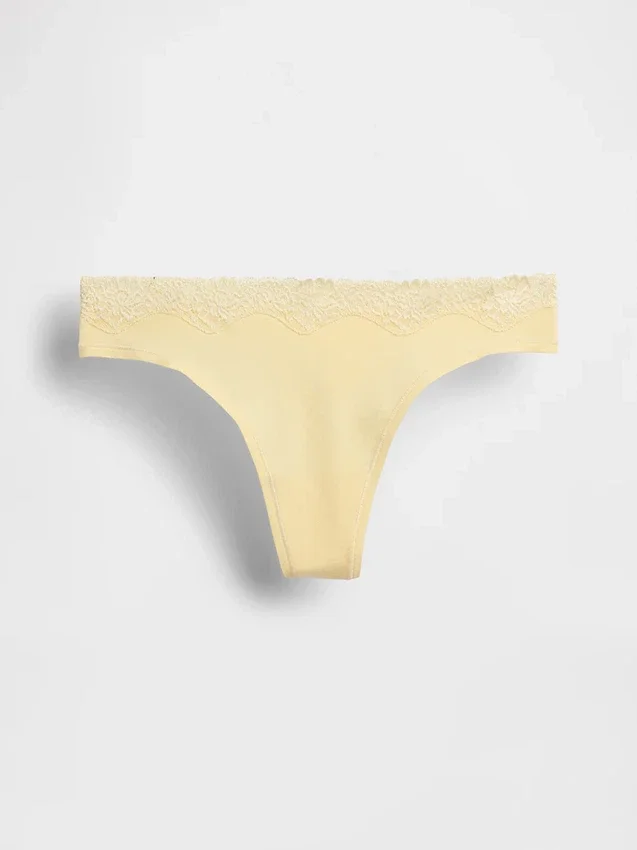 String en coton bio extensible avec bordure en dentelle