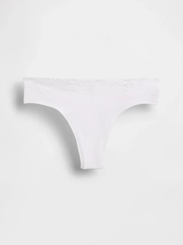 String en coton bio extensible avec bordure en dentelle