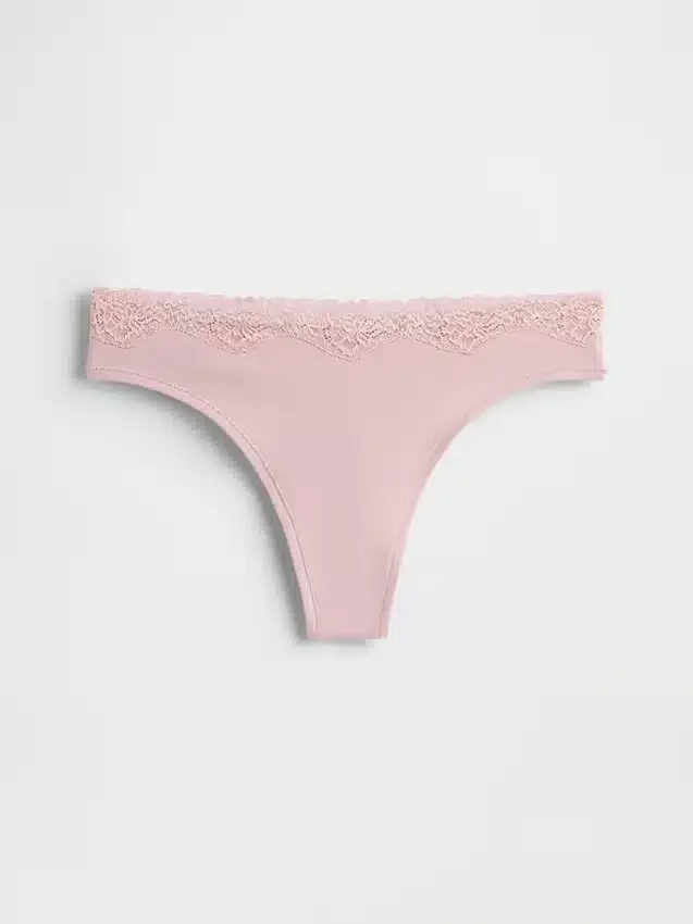 String en coton bio extensible avec bordure en dentelle