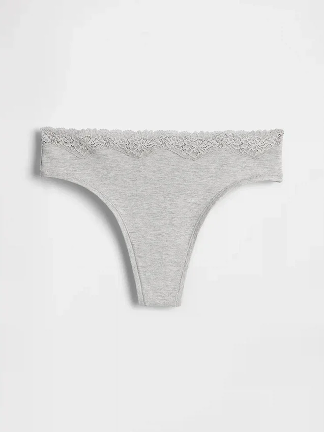 String en coton bio extensible avec bordure en dentelle