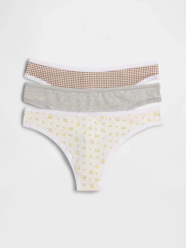 String en coton stretch bio (lot de 3)