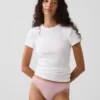 String en coton stretch bio ultra-doux avec bordure en dentelle