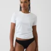 String en coton stretch bio ultra-doux avec bordure en dentelle