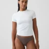 String en coton stretch bio ultra-doux avec bordure en dentelle