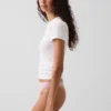 String en coton stretch bio ultra-doux avec bordure en dentelle