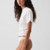 String en coton stretch bio ultra-doux avec bordure en dentelle