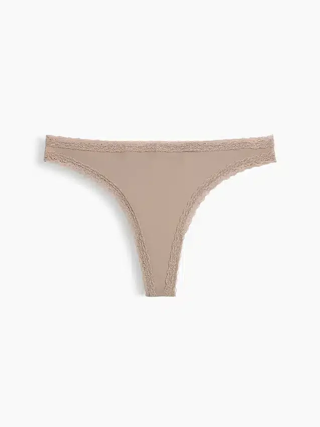 String en coton stretch bio ultra-doux avec bordure en dentelle