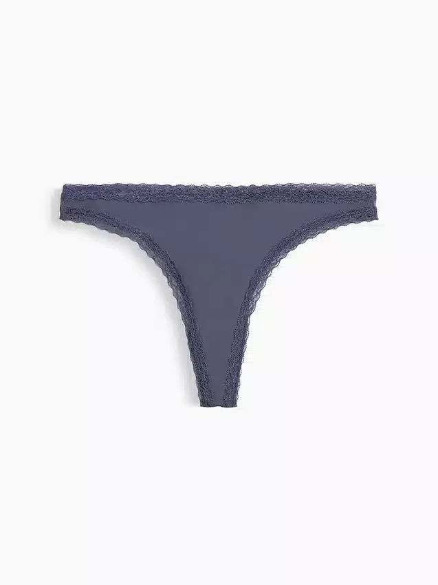 String en coton stretch bio ultra-doux avec bordure en dentelle