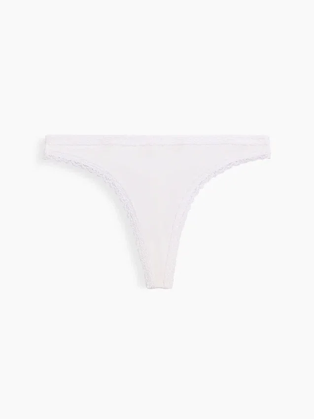 String en coton stretch bio ultra-doux avec bordure en dentelle