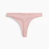 String en coton stretch bio ultra-doux avec bordure en dentelle