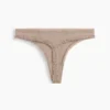 String en coton stretch bio ultra-doux avec bordure en dentelle