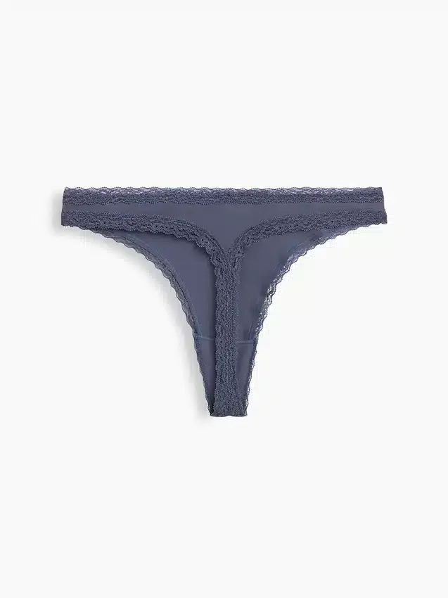 String en coton stretch bio ultra-doux avec bordure en dentelle