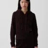 Sweat à capuche ample en maille torsadée CashSoft