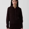 Sweat à capuche ample en maille torsadée CashSoft